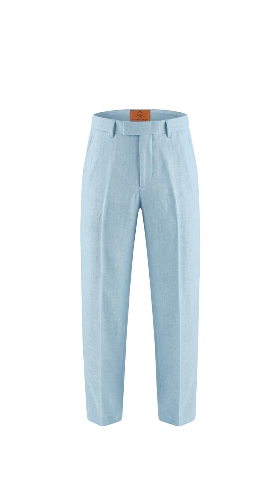 The Milan Linen Trouser - Sky