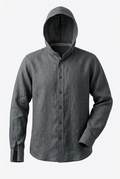 The Como Hooded Linen Shirt – Charcoal