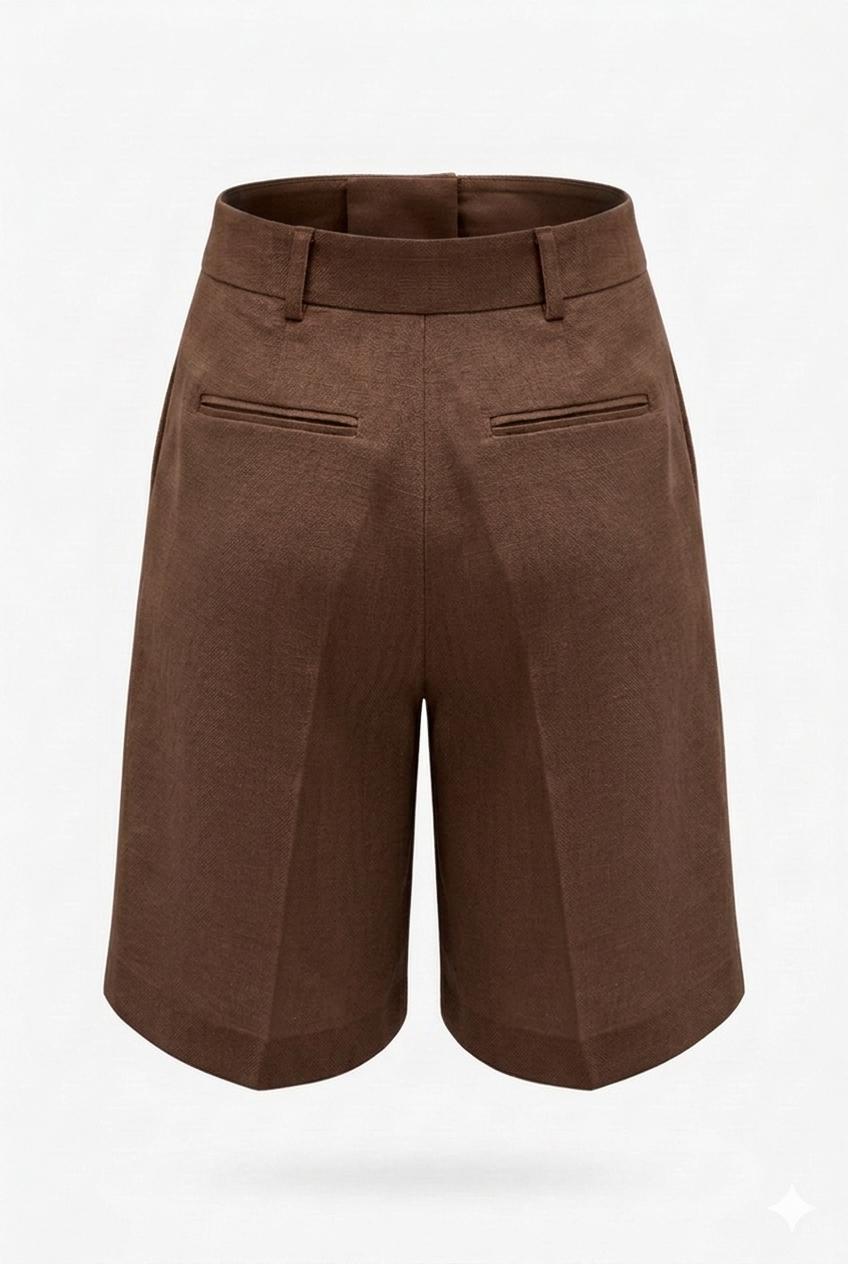 Monaco Linen Shorts – Espresso